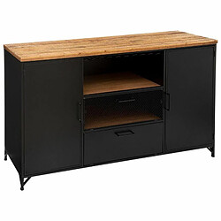 Buffet 2 Portes & 2 Niveaux Cierna 140cm Noir 