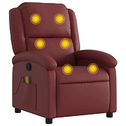 Maison Chic Fauteuil de massage inclinable,Fauteuil luxe de relaxation Rouge bordeaux Similicuir -MN61646