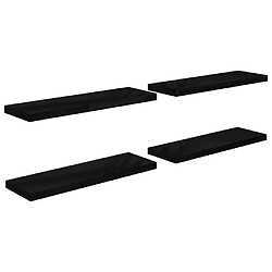 vidaXL Étagère murale flottante 4 pcs Noir brillant 80x23,5x3,8 cm MDF