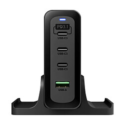 3mk Station de Charge GaN 240W 3x USB C Power Delivery 1x USB Quick Charge Noir