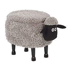 Beliani Tabouret enfant en tissu gris SHEEP