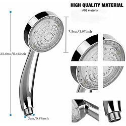 Elixir Pommeau de Douche, Douchette Douche Salle de Bain Universelle, 7 LED Couleurs Changement de Couleur Automatique, Haute Pression Economie Deau Protection Ionique Négative