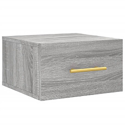 vidaXL Table de chevet murale sonoma gris 35x35x20 cm