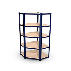 Eurospen Étagère d'angle polyvalente en métal - Charge lourde Max 750kg - 180 x 90 x 45 cm - Bleu 