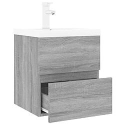 Avis vidaXL Meuble lavabo avec bassin intégré Sonoma gris Bois d'ingénierie