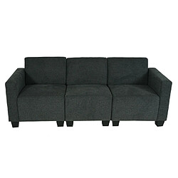 Avis Mendler Canapé modulaire 3 places Couch Lyon, tissu/textile ~ gris anthracite