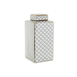 Vase DKD Home Decor Blanc Porcelaine Glam (14.5 x 14.5 x 30 cm)