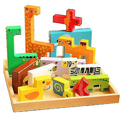 Universal Puzzle pour tout-petits Jouets éducatifs Cadeaux 234 ans, animaux en bois Jouets créatifs cognitifs