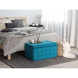 Beliani Coffre de rangement chesterfield bleu clair MICHIGAN