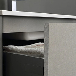 Avis Kiamami Valentina MEUBLE DE SALLE DE BAINS SUSPENDU 90CM 2 TIROIRS GRIS PERLE | VALENTINA