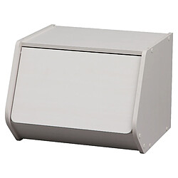 Iris Ohyama, Niche avec porte pliante en bois, Modulable,Bureau, Salon - STB-400D, L42.2 x P31.5 x H9.1 cm, Chêne Blanc