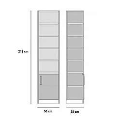 Avis Inside 75 Armoire de rangement bibliothèque 1 porte gris béton L:50 x 35 H: 219 cm