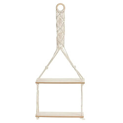 Es Collection H&S Collection Étagère suspendue avec décoration en corde 30x10x66 cm