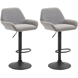 Non Lot de 2 tabourets de bar Braga tissu noir