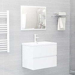 vidaXL Ensemble de meubles de bain 2 pcs Blanc brillant Aggloméré