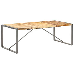 vidaXL Table à manger 220x100x75 cm Bois de manguier massif brut 