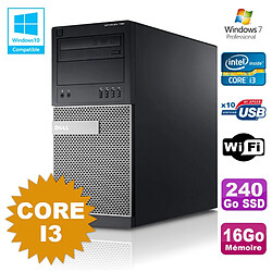 PC Tour Dell Optiplex 790 Core I3 3.1Ghz 16Go 240Go SSD DVD WIFI Win 7 - Occasion