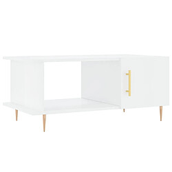 Maison Chic Table basse,Table Console Table d'appoint, Table pour salon Blanc brillant 90x50x40 cm Bois d'ingénierie -MN66787