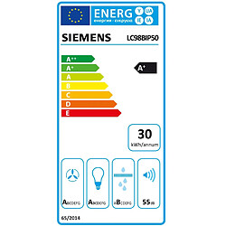 Hotte décorative murale 90cm 55db 843m3/h inox - lc98bip50 - SIEMENS