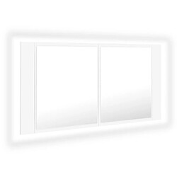 vidaXL Armoire salle de bain à miroir LED Blanc 90x12x45 cm Acrylique