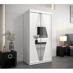 Abiks Meble Armoire Boliwia à portes coulissantes 200/100/62 2 portes (blanc/blanc) 