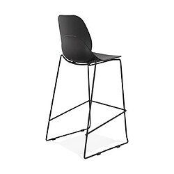 Acheter Mes Lot de 2 chaises de bar 52x51,5x111 cm noires pieds noirs - LAYNA