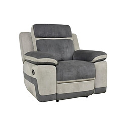 Acheter Vente-Unique Fauteuil relax en microfibre anthracite et bandes gris clair TALCA