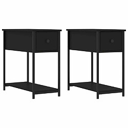 Maison Chic Lot de 2 Tables de chevet,Table de nuit,Table d'appoint pour salon noir 30x60x60 cm bois d’ingénierie -MN95964