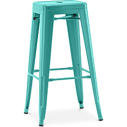 ICONIK INTERIOR Tabouret de bar - Design industriel - 76cm - Stylix Vert pastel 