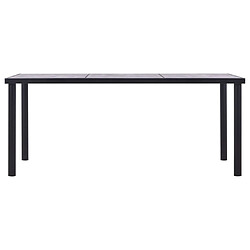 vidaXL Table à manger Noir et gris béton 180x90x75 cm MDF