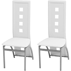 vidaXL Chaises à manger lot de 2 blanc similicuir