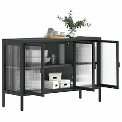 Acheter Maison Chic Commode Buffet - Meuble de rangement noir 105x35x70 cm verre et acier -GKD32868