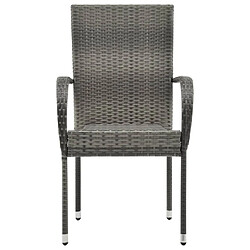 Avis Maison Chic Lot de 4 Chaises empilables d'extérieur Gris Résine tressée -GKD72438