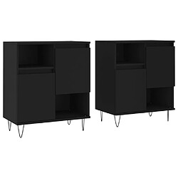 vidaXL Buffets 2 pcs noir bois d'ingénierie