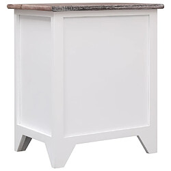 Avis vidaXL Table de chevet Marron et blanc 38x28x45 cm Bois de Paulownia