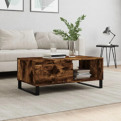 Maison Chic Table basse,Table Console Table d'appoint, Table pour salon Chêne fumé 90x50x36,5 cm Bois d'ingénierie -MN45613