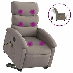 Maison Chic Fauteuil Relax pour salon, Fauteuil inclinable de massage électrique Taupe Tissu -GKD60152