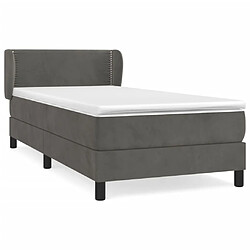 Maison Chic Lit Adulte - Lit simple Lit à sommier tapissier et matelas moelleux - Meuble de Chambre - Gris foncé 80x200 cm Velours -MN56767