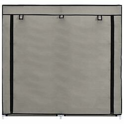 Avis vidaXL Armoire à chaussures avec housse Gris 115x28x110 cm Tissu