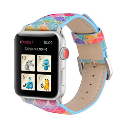 Avis Wewoo Fish Scale Glitter - Bracelet en cuir véritable avec boucle en acier inoxydable pour Apple Watch séries 3 et 2 & 1 42 mm (bleu)