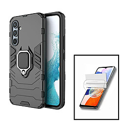 PHONECARE Kit Film Hydrogel Full Cover Avant + Coque 3X1 Military Defender pour Samsung Galaxy A34 5G - Noir 