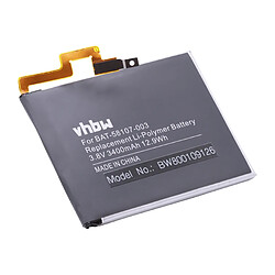 vhbw Li-Polymer Batterie 3400mAh (3.8V) pour téléphone portable, smartphone Blackberry Q30, SQW100-1, SQW100-3 comme BAT-58107-003. 