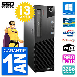 PC Lenovo ThinkCentre M93p SFF Intel i3-4130 RAM 32Go SSD 960Go Windows 10 Wifi - Occasion