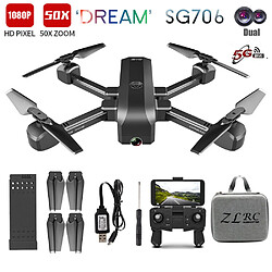 SG706 Drone Avec 1080P double caméra 5G Wifi FPV Drone RTF RC Quadcopter Follow Me Noir