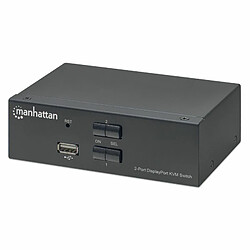 Arte Video switch kvm manhattan displayport 1.2 a 2 porte 4k con audio nero