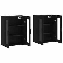 Acheter Maison Chic Lot de 2 Armoires murales,Meuble de Rangement,Armoire Suspendue noir bois d'ingénierie -MN37112