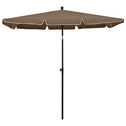 vidaXL Parasol de jardin avec mât 210x140 cm Taupe