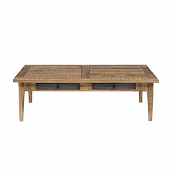 BOIS & CHIFFONS Table basse 4 tiroirs | Manguier Farm II pas cher