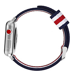 Shot Bracelet Nylon 42/44mm pour IWATCH Serie 3 APPLE Confortable Sport Tissu (ROUGE/BLANC/BLEU)