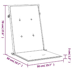 vidaXL Coussins de chaise à dossier haut lot de 2 modèle de feuille pas cher